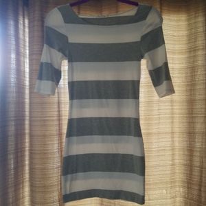 Stripe grey and white dress